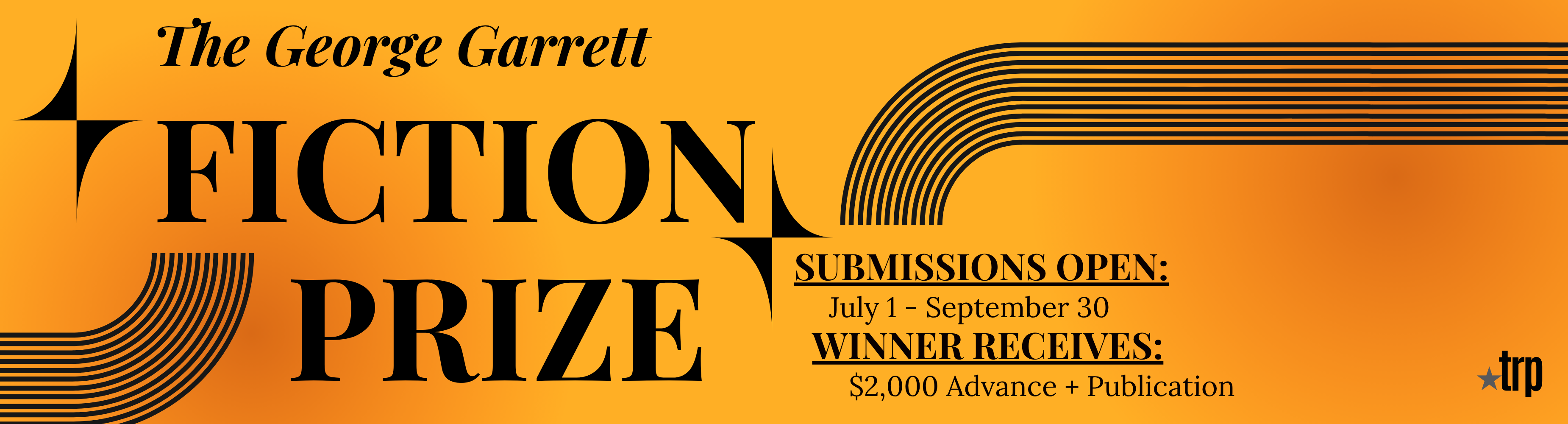 Banner promoting The George Garrett Fiction Prize